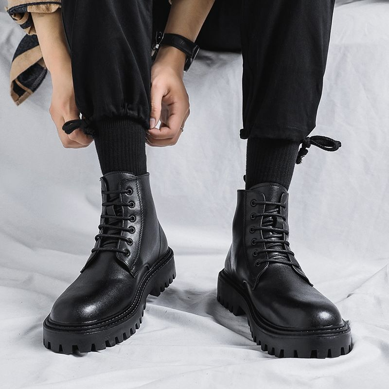 Men'S Shoes Height Increase - Мужские высокие кожаные ботинки в модном
