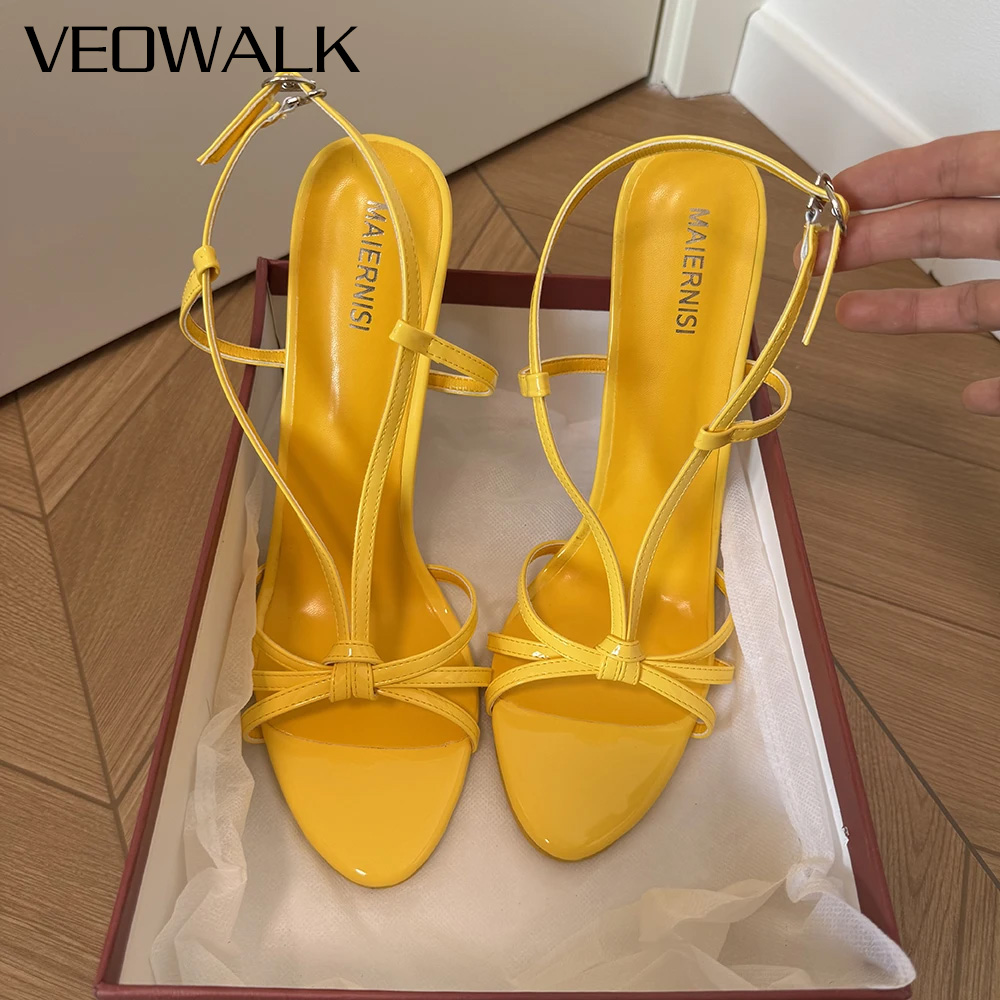 Men Shoes High - Модные сексуальные желтые босоножки на шпильке
