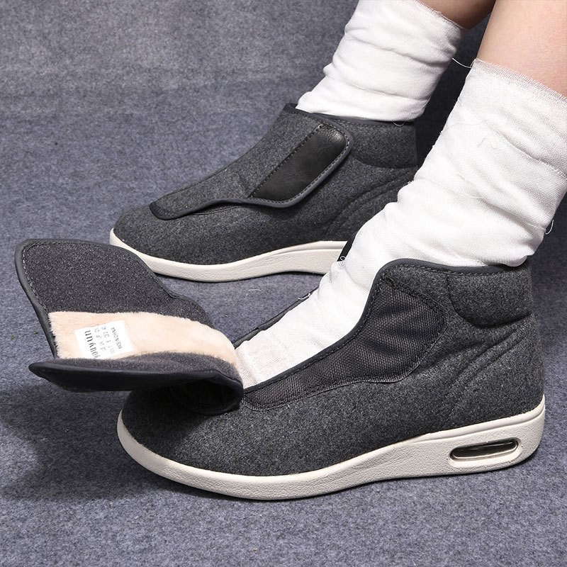 Men'S Shoes Diabetic - Зимние ортопедические бархатные туфли для широкой