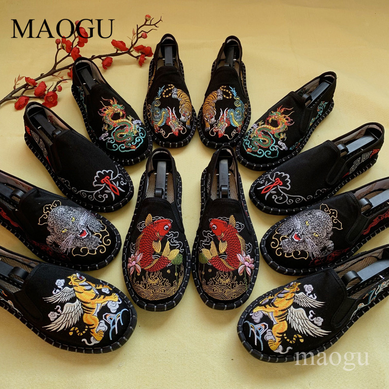 Men'S Shoes Loafers Casual - Унисекс-лоферы в китайском стиле с вышивкой,