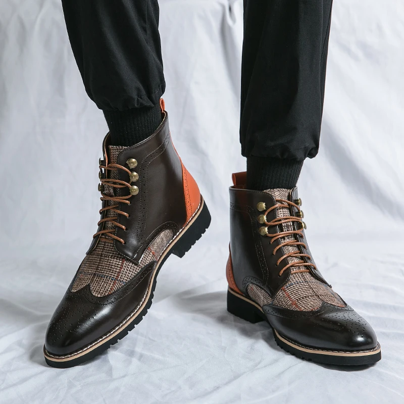 Черные высокие мужские туфли-б – обзор и цена Men'S Shoes Brogues
