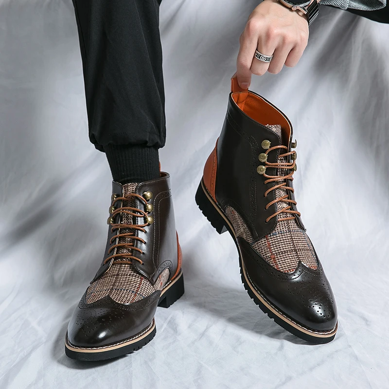 Черные высокие мужские туфли-б – обзор и цена Men'S Shoes Brogues