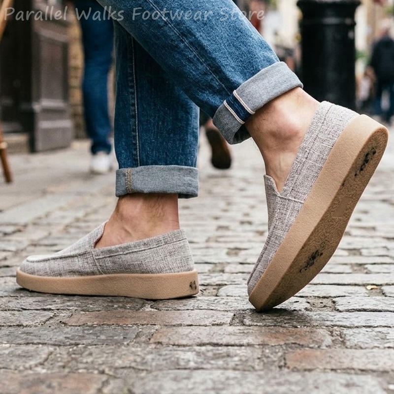 Мужские слипоны из канваса, ды – обзор и цена Boat Shoe Leather